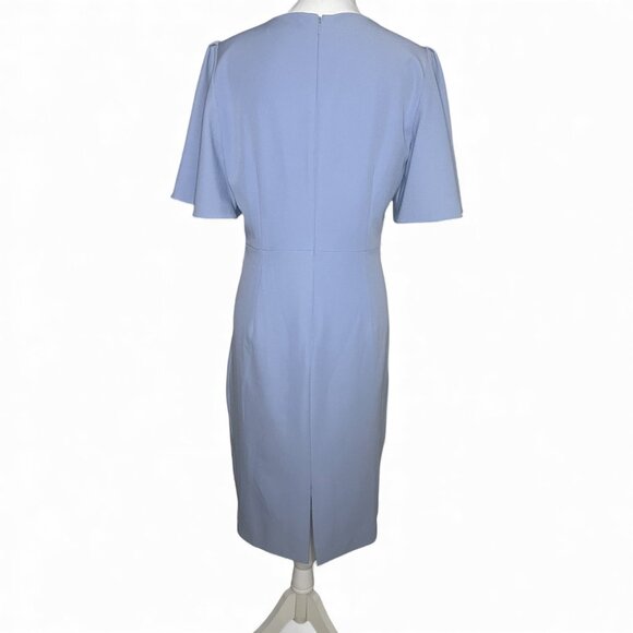 Antonio Melani Women’s Size 8 Blue Flutter Sleeve Sheath Dress Office Modest - Picture 2 of 9
